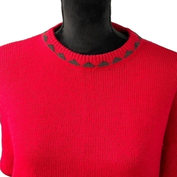 Tarazzia Vintage Red Crew Neck Wool Blend Sweater Medium - Picture 2 of 11